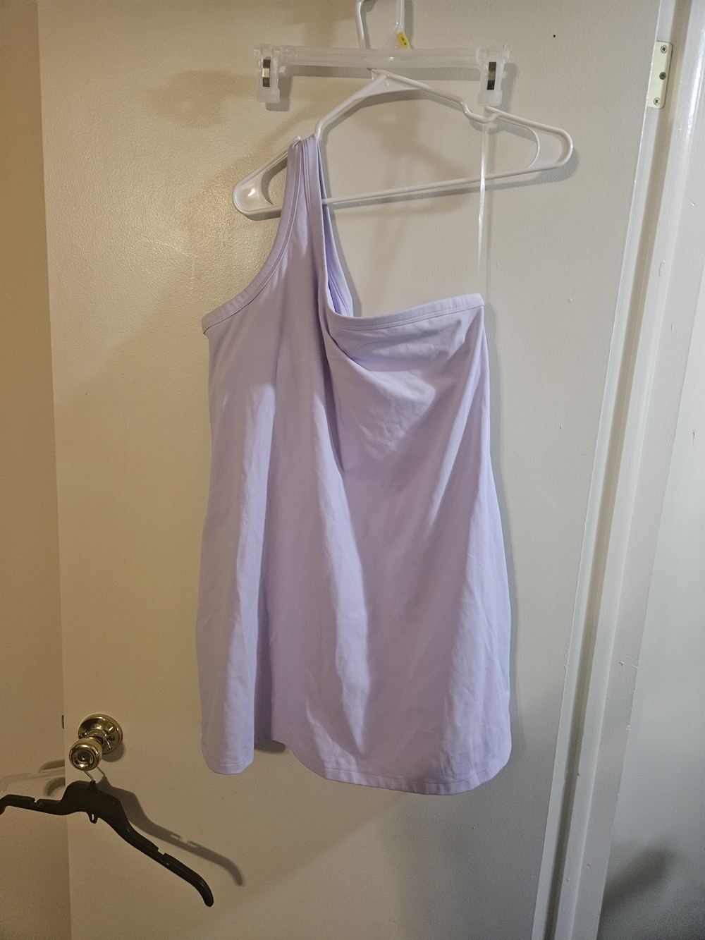 all in motion One-Shoulder Lavender Shift Dress
